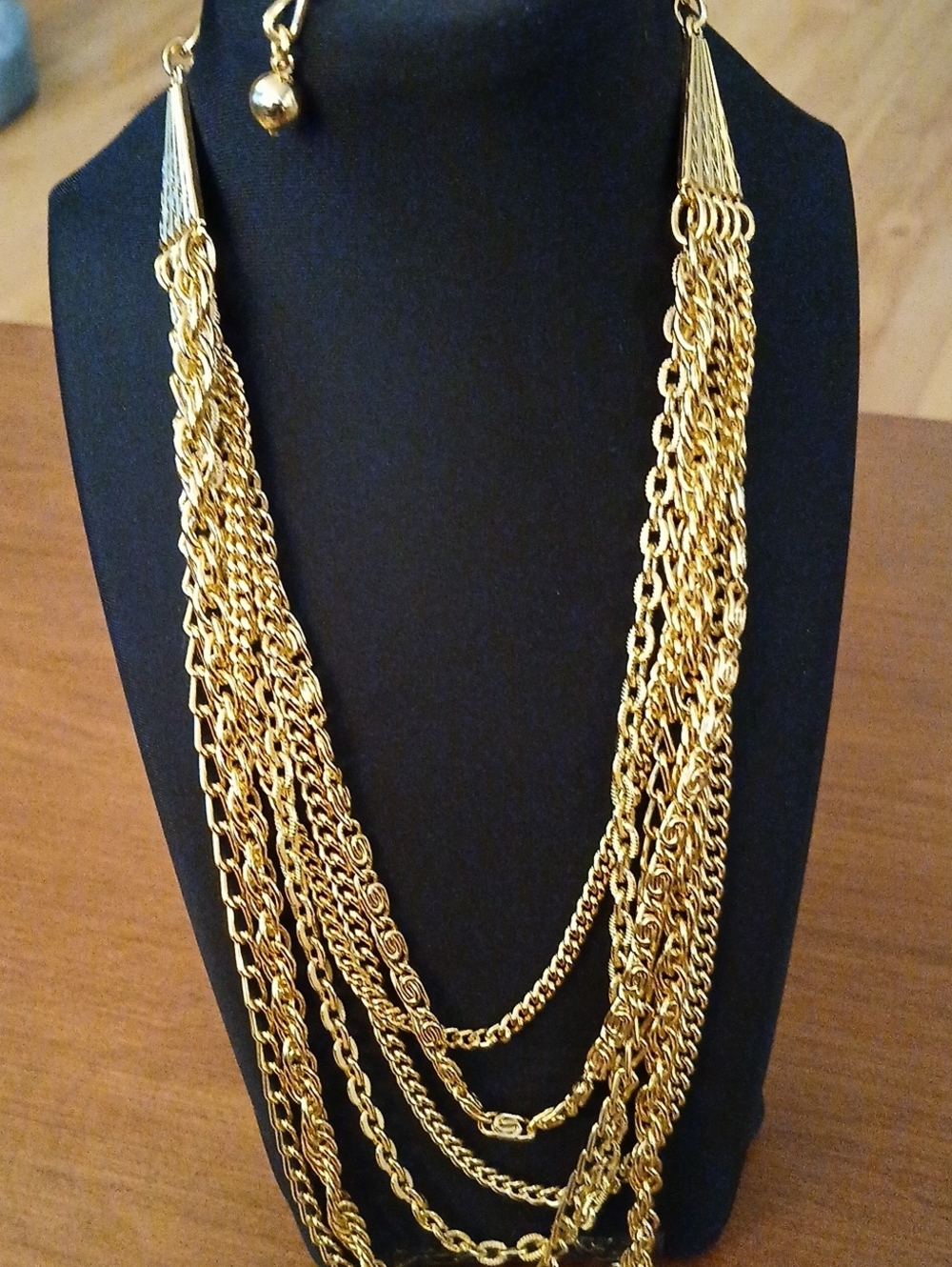 Multi-Strand Gold Tone Layered Necklace - Elegant Women’s Jewelry 22"